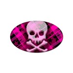 Pink Plaid Skull Sticker (Oval)