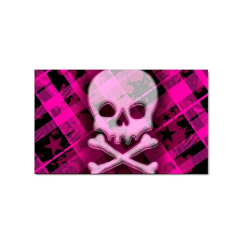 Pink Plaid Skull Sticker Rectangular (10 pack) from ArtsNow.com Front