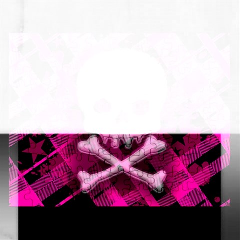 Pink Plaid Skull Jigsaw Puzzle (Rectangular) from ArtsNow.com Front