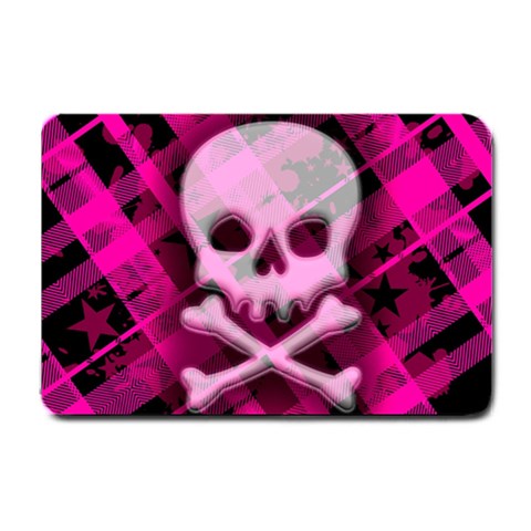 Pink Plaid Skull Small Doormat from ArtsNow.com 24 x16  Door Mat