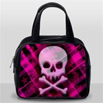 Pink Plaid Skull Classic Handbag (One Side)