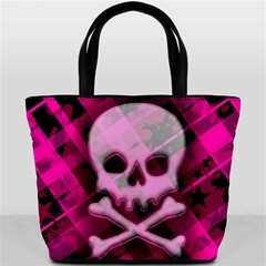 Pink Plaid Skull Bucket Bag from ArtsNow.com Front