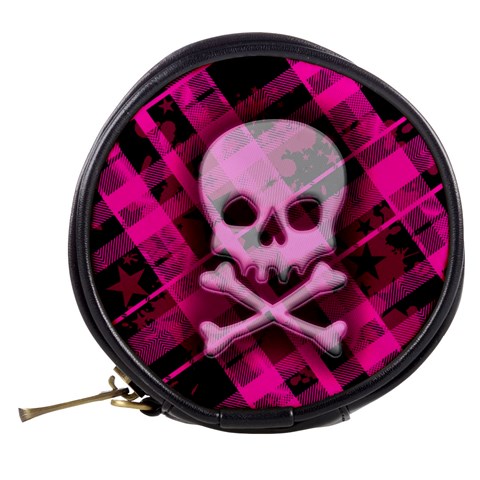 Pink Plaid Skull Mini Makeup Bag from ArtsNow.com Back