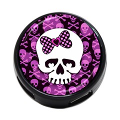 Pink Polka Dot Bow Skull 4 Front