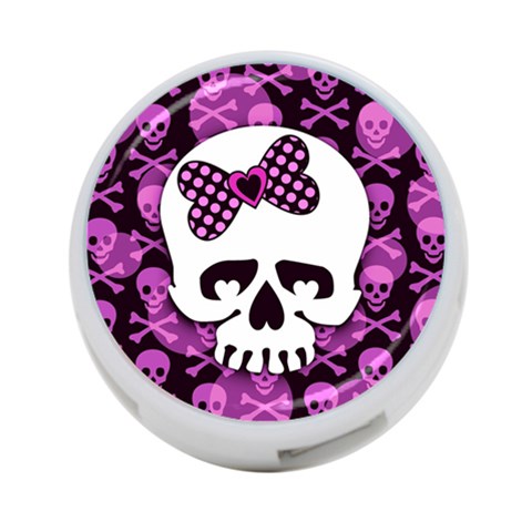 Pink Polka Dot Bow Skull 4 Back