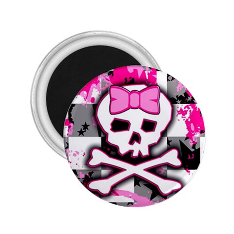 Pink Skull Scene Girl 2.25  Magnet from ArtsNow.com Front