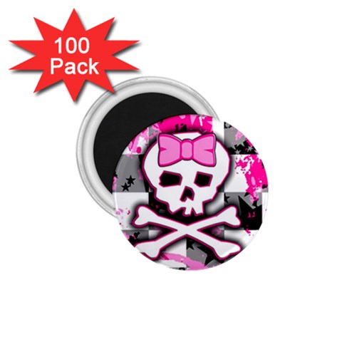 Pink Skull Scene Girl 1.75  Magnet (100 pack)  from ArtsNow.com Front