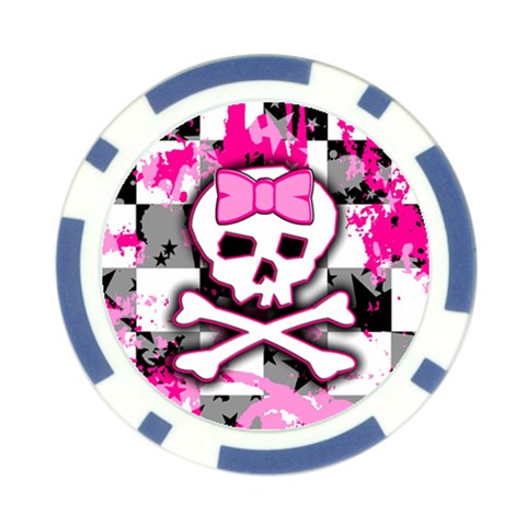 Pink Skull Scene Girl Poker Chip Card Guard from ArtsNow.com Front