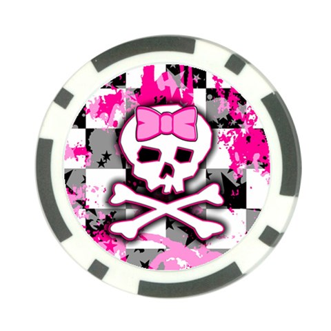 Pink Skull Scene Girl Poker Chip Card Guard from ArtsNow.com Back