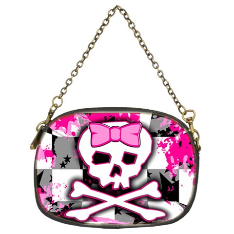 Pink Skull Scene Girl Chain Purse (Two Sides) from ArtsNow.com Back