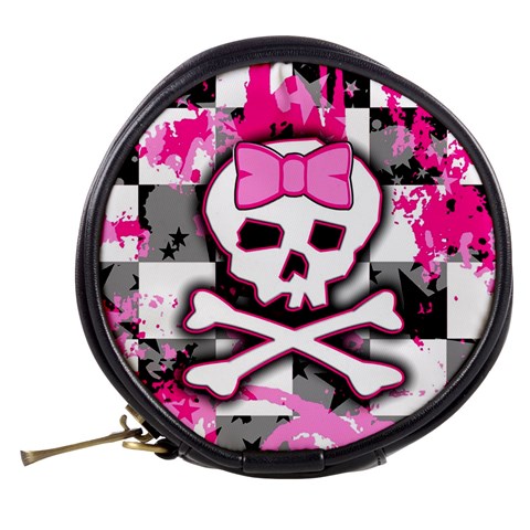 Pink Skull Scene Girl Mini Makeup Bag from ArtsNow.com Back