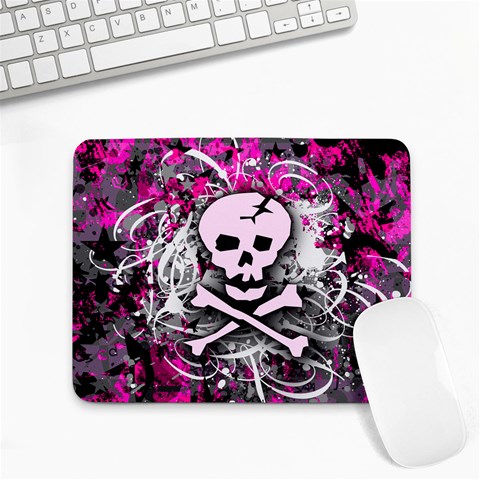 Pink Skull Splatter Small Mousepad from ArtsNow.com Front