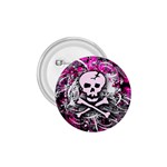 Pink Skull Splatter 1.75  Button