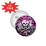 Pink Skull Splatter 1.75  Button (10 pack) 