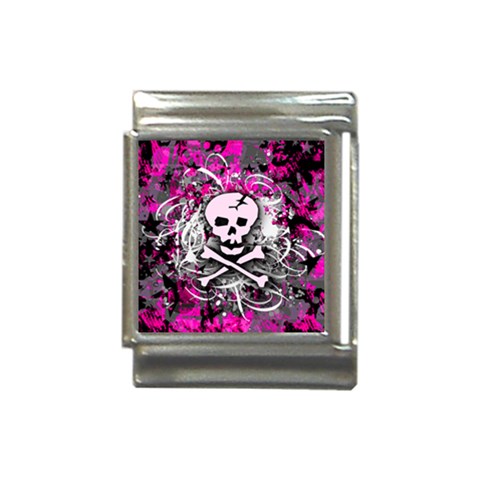 Pink Skull Splatter Italian Charm (13mm) from ArtsNow.com Front