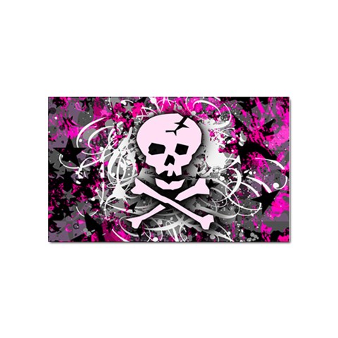 Pink Skull Splatter Sticker (Rectangular) from ArtsNow.com Front