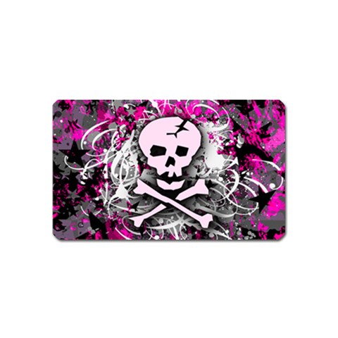 Pink Skull Splatter Magnet (Name Card) from ArtsNow.com Front