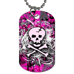 Pink Skull Splatter Dog Tag (Two Sides) from ArtsNow.com Back