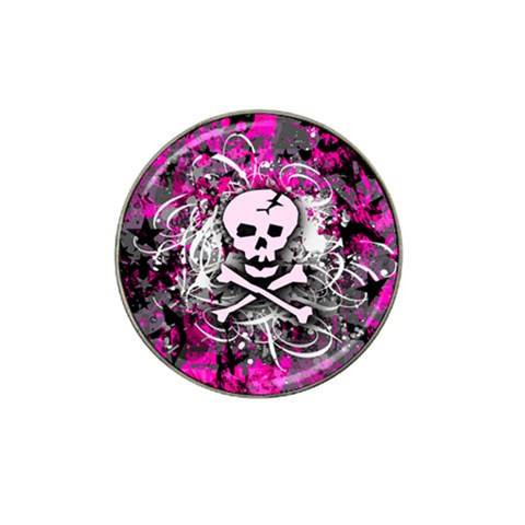 Pink Skull Splatter Hat Clip Ball Marker from ArtsNow.com Front