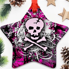 Pink Skull Splatter Star Ornament (Two Sides) from ArtsNow.com Front