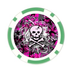 Pink Skull Splatter Poker Chip Card Guard from ArtsNow.com Front