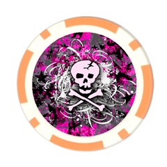 Pink Skull Splatter Poker Chip Card Guard from ArtsNow.com Back