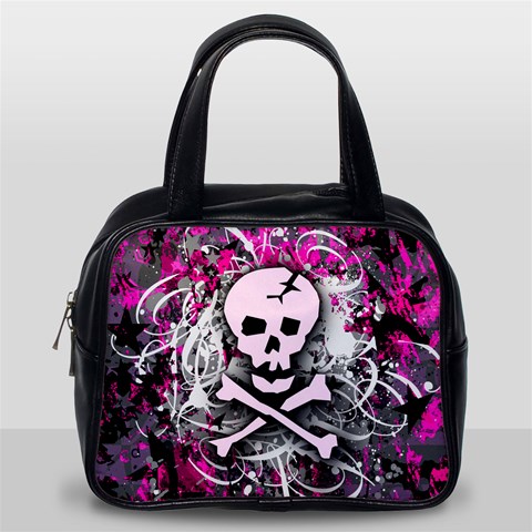 Pink Skull Splatter Classic Handbag (Two Sides) from ArtsNow.com Back