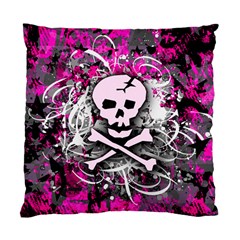 Pink Skull Splatter Cushion Case (Two Sides) from ArtsNow.com Front