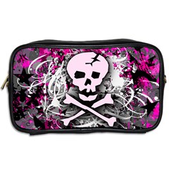 Pink Skull Splatter Toiletries Bag (Two Sides) from ArtsNow.com Back