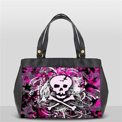 Pink Skull Splatter Oversize Office Handbag (Two Sides) from ArtsNow.com Front