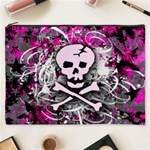 Pink Skull Splatter Cosmetic Bag (XXXL)