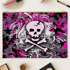 Pink Skull Splatter Cosmetic Bag (XXXL) from ArtsNow.com Back