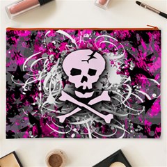 Pink Skull Splatter Cosmetic Bag (XXXL) from ArtsNow.com Back