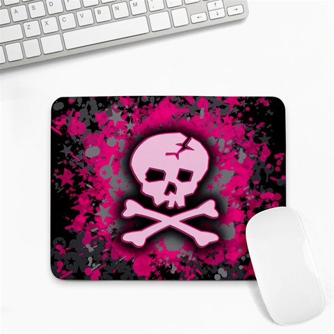 Pink Skull Star Splatter Small Mousepad from ArtsNow.com Front