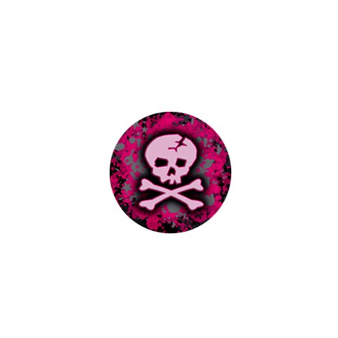 Pink Skull Star Splatter 1  Mini Magnet from ArtsNow.com Front