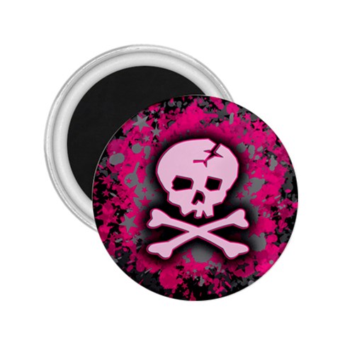 Pink Skull Star Splatter 2.25  Magnet from ArtsNow.com Front