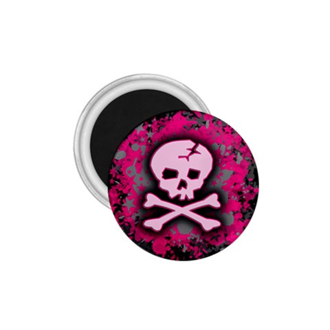 Pink Skull Star Splatter 1.75  Magnet from ArtsNow.com Front