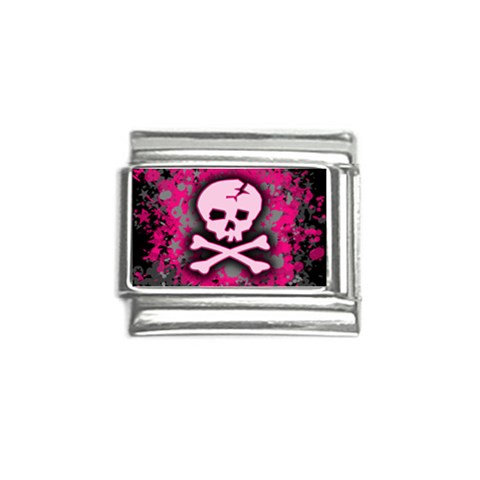 Pink Skull Star Splatter Italian Charm (9mm) from ArtsNow.com Front