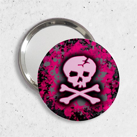 Pink Skull Star Splatter 2.25  Handbag Mirror from ArtsNow.com Front