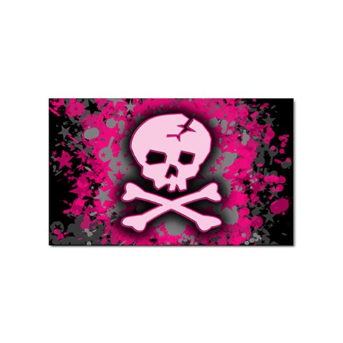 Pink Skull Star Splatter Sticker (Rectangular) from ArtsNow.com Front