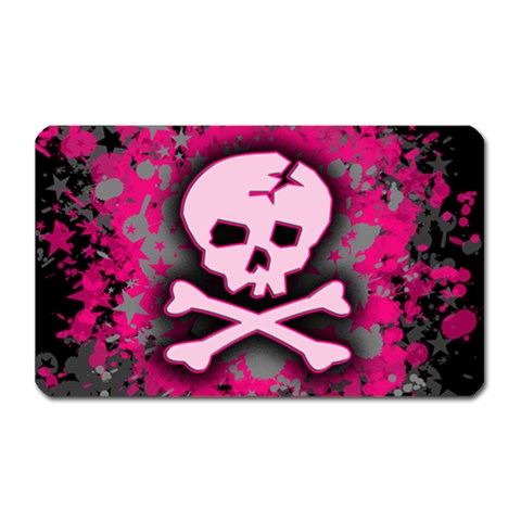 Pink Skull Star Splatter Magnet (Rectangular) from ArtsNow.com Front