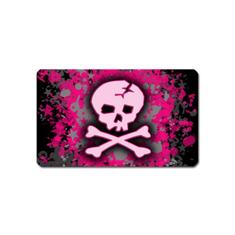 Pink Skull Star Splatter Magnet (Name Card) from ArtsNow.com Front