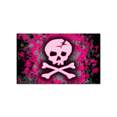 Pink Skull Star Splatter Sticker Rectangular (100 pack) from ArtsNow.com Front