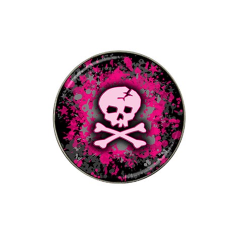 Pink Skull Star Splatter Hat Clip Ball Marker from ArtsNow.com Front