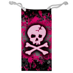 Pink Skull Star Splatter Jewelry Bag from ArtsNow.com Front