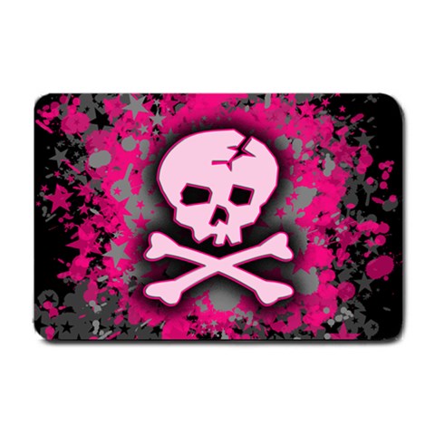 Pink Skull Star Splatter Small Doormat from ArtsNow.com 24 x16  Door Mat