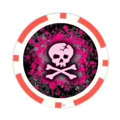 Pink Skull Star Splatter Poker Chip Card Guard from ArtsNow.com Front