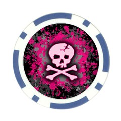 Pink Skull Star Splatter Poker Chip Card Guard from ArtsNow.com Front