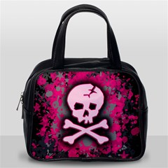 Pink Skull Star Splatter Classic Handbag (Two Sides) from ArtsNow.com Back