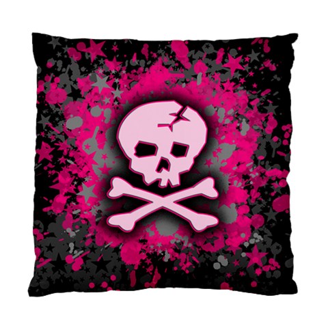 Pink Skull Star Splatter Cushion Case (One Side) from ArtsNow.com Front